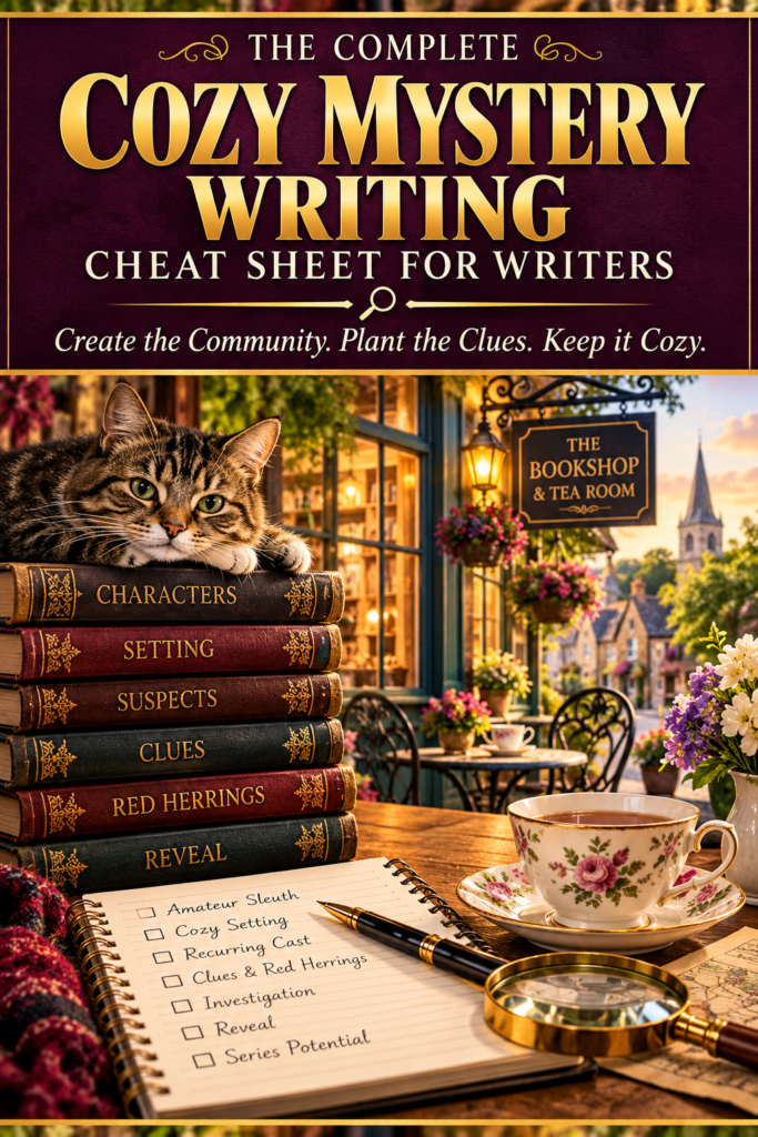 The Complete Cozy Mystery Writing Cheat Sheet for Writers