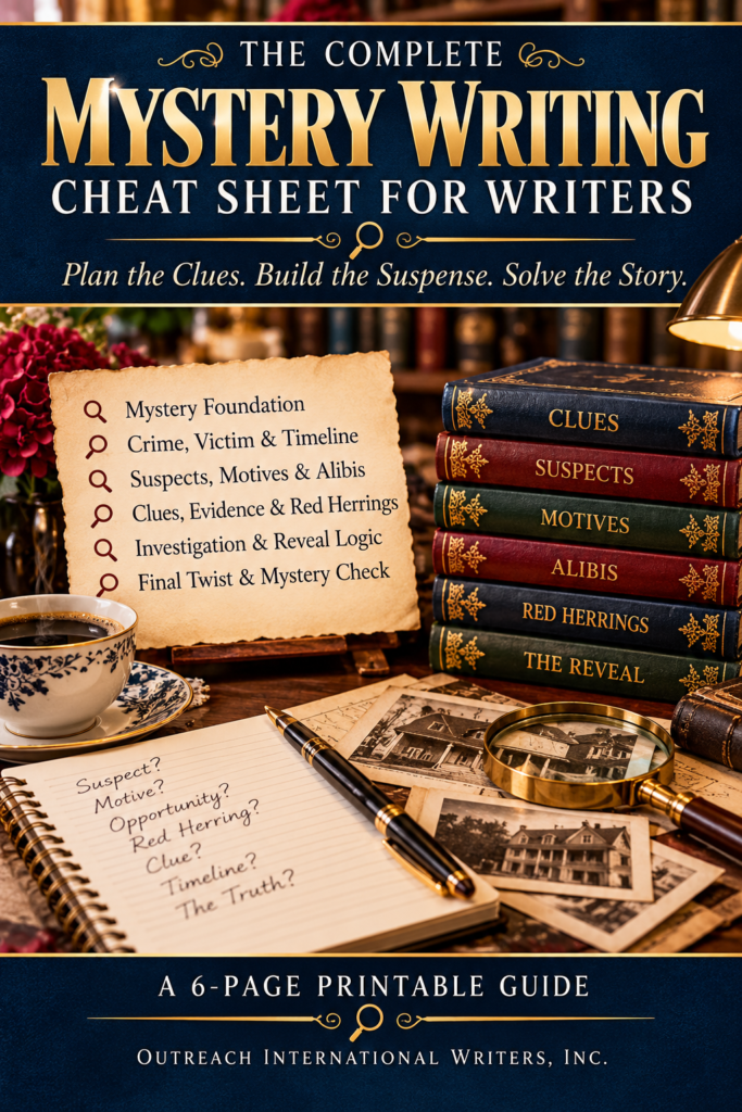 The Complete Mystery Writing Cheat Sheet for Writers